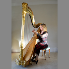 Ruth Holden and her harp